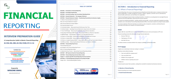 Financial Reporting Interview questions pdf