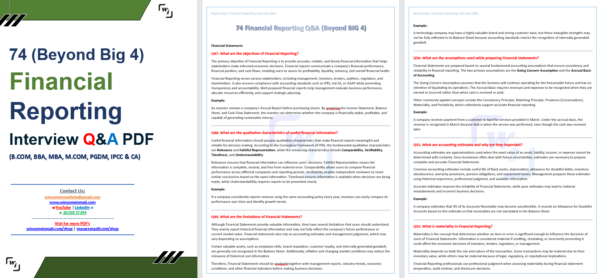 Financial Reporting Interview questions pdf